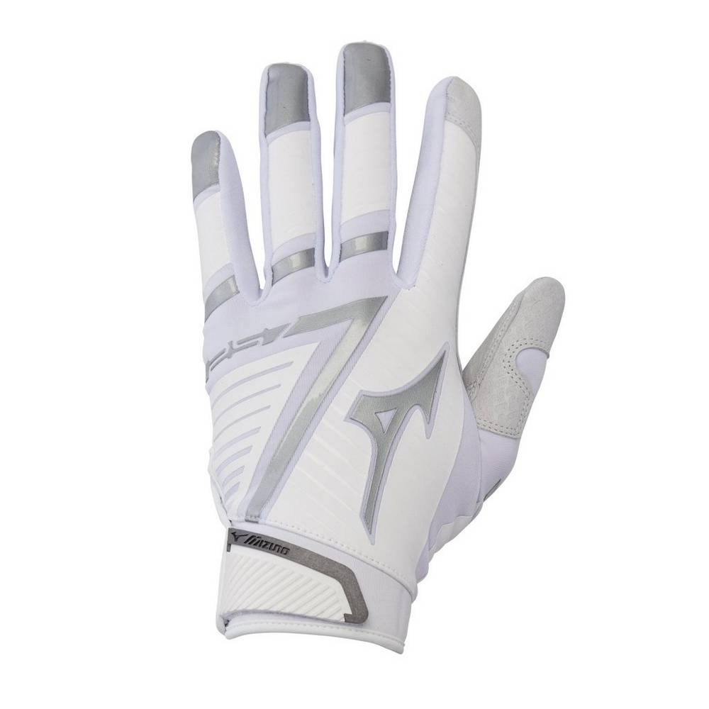 Guantes Mizuno F-257 Softball Batting Mujer Blancas/Plateadas Comprar GQVZ-71623